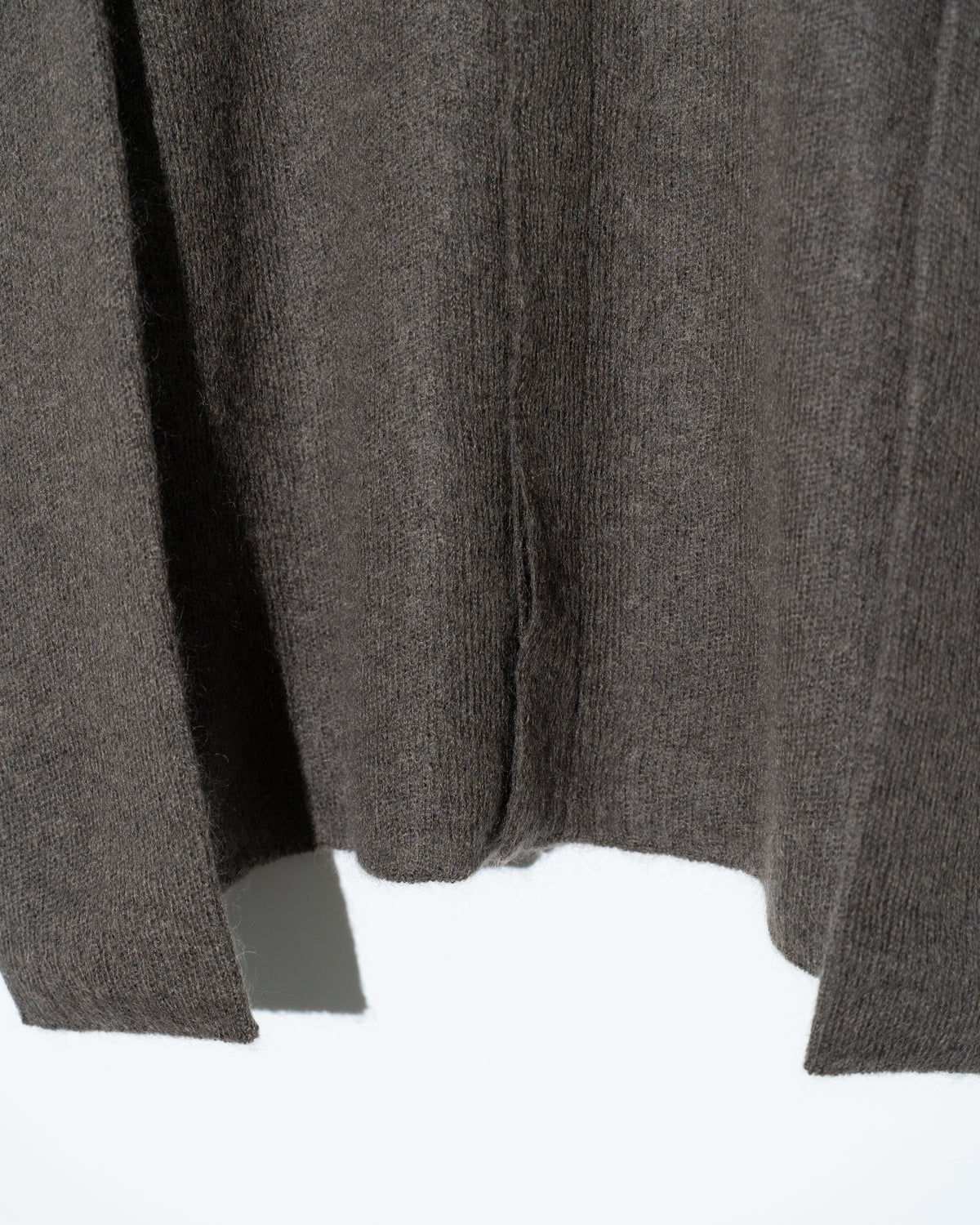 KID MOHAIR KNIT SHIRTS - BROWN