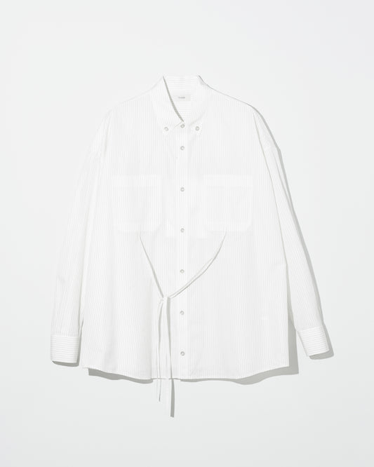 TIE SHIRT/SILK COTTON STRIPE