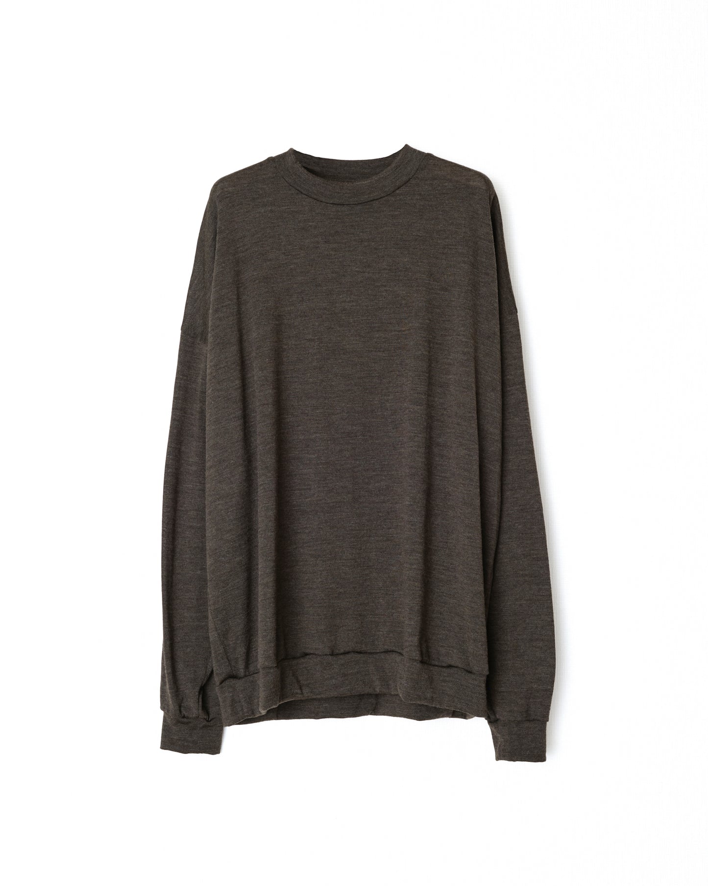WOOL JERSEY PULLOVER - BROWN