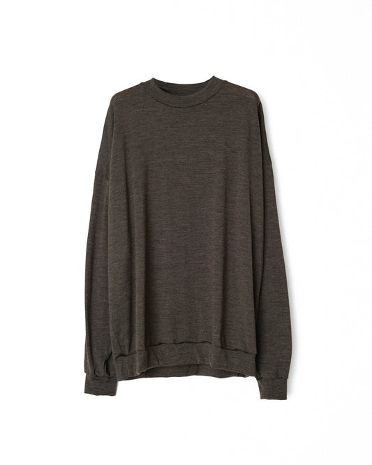 WOOL JERSEY PULLOVER - BROWN