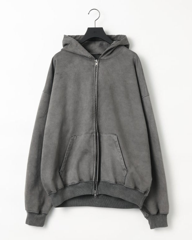 p_kuru　36 KANEMASA PHIL. 36G FINE SWEAT ZIP HOODIE CHARCOAL PIGMENT | HAKU