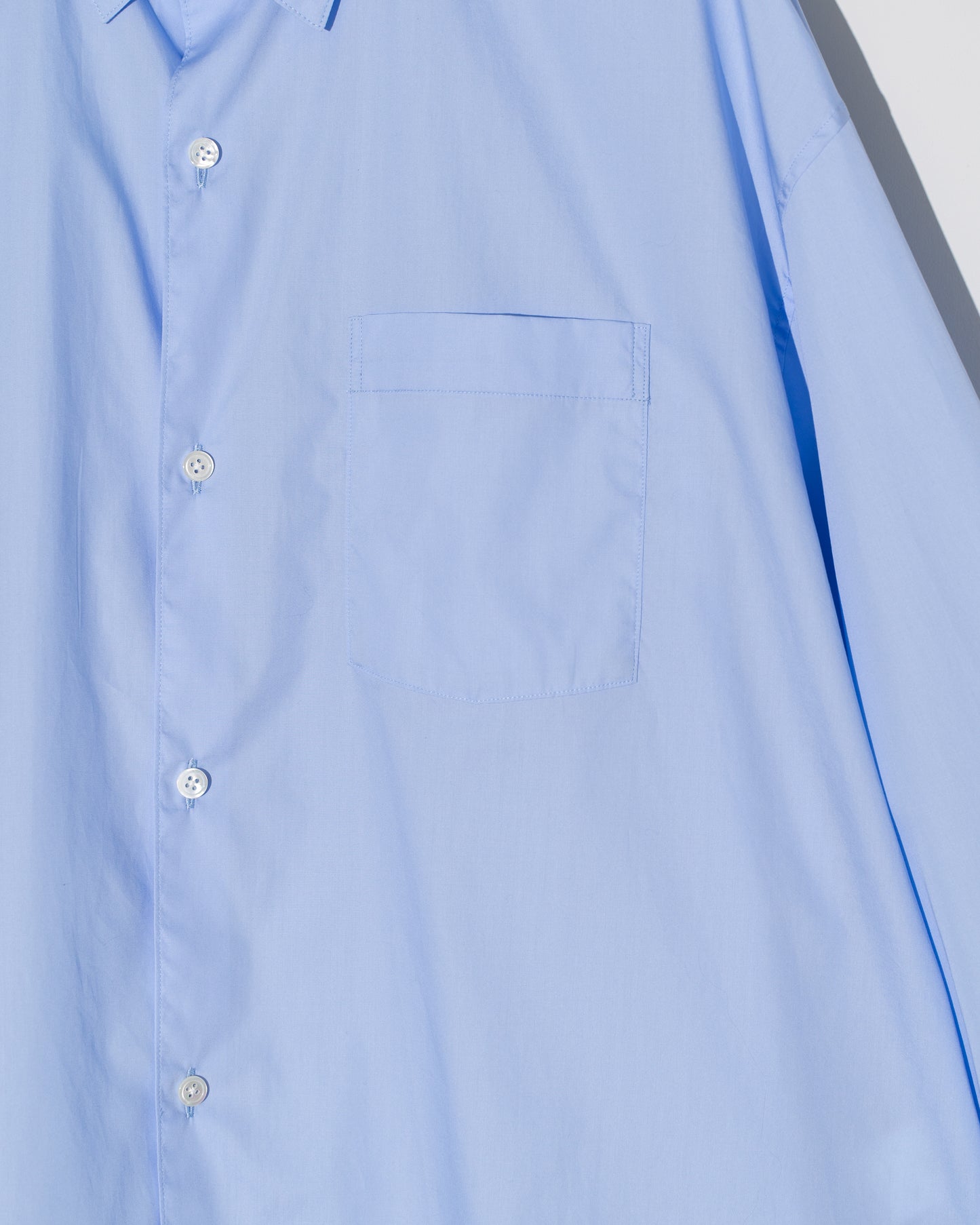 BROAD COTTON WIDE SHIRTS - SAX BLUE