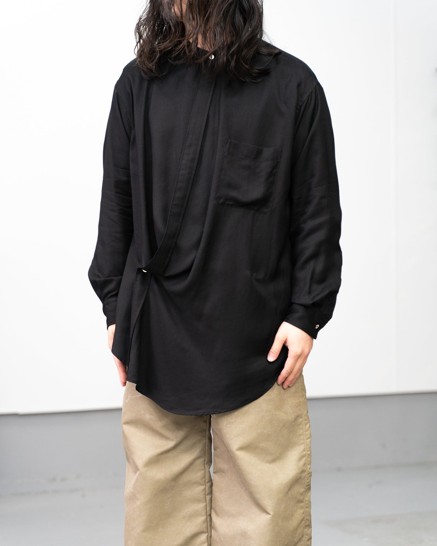 OVERLAP SHIRTS - BLACK