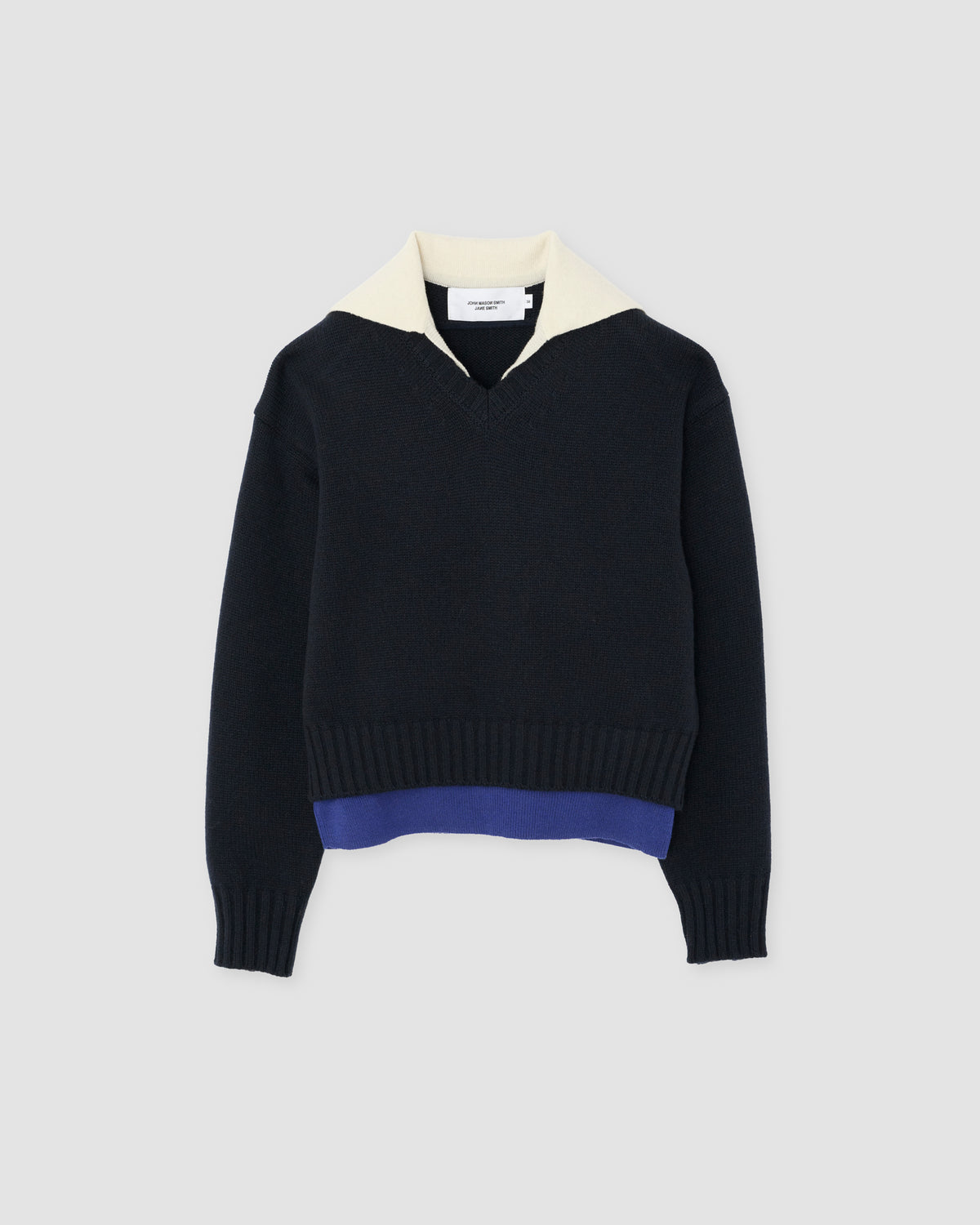 5G LAYERED V NECK SWEATER - NAVY