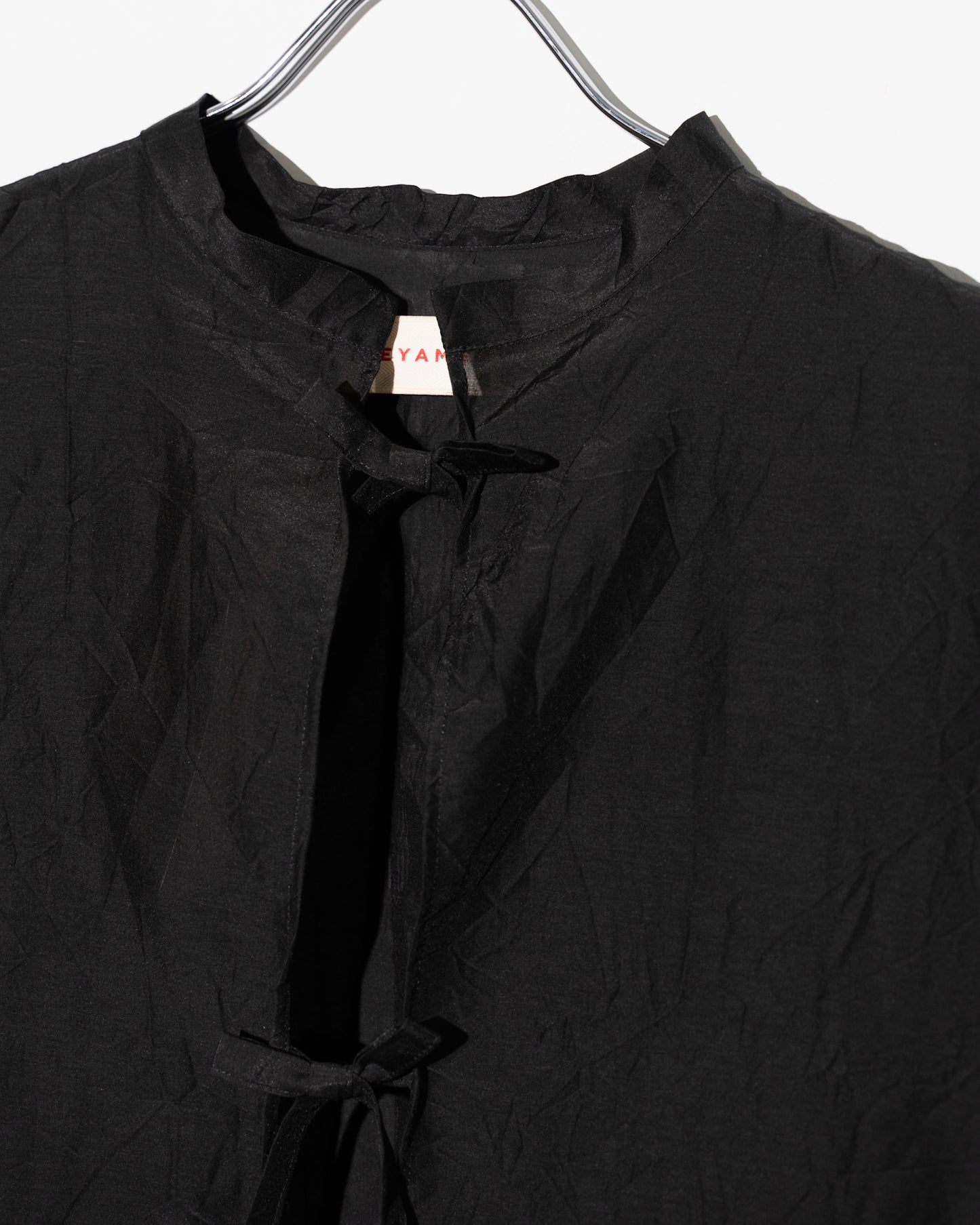 COTTON SILK BLOUSE JACKET - BLACK