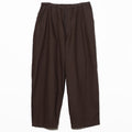BRUSHED COTTON EASY TROUSERS - BROWN