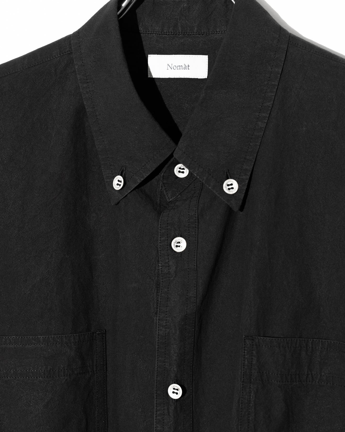 TIE SHIRT/COTTON - BLACK