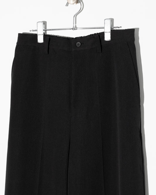 22G CUPRO FIBRIL RIB PANTS - BLACK