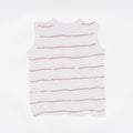 TUCKED JACQUARD BORDER SLEEVELESS - HEATHER GREY