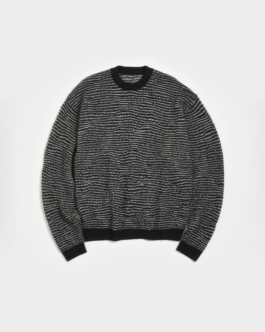 CRAZY BORDER MOHAIR KNIT - BLACK