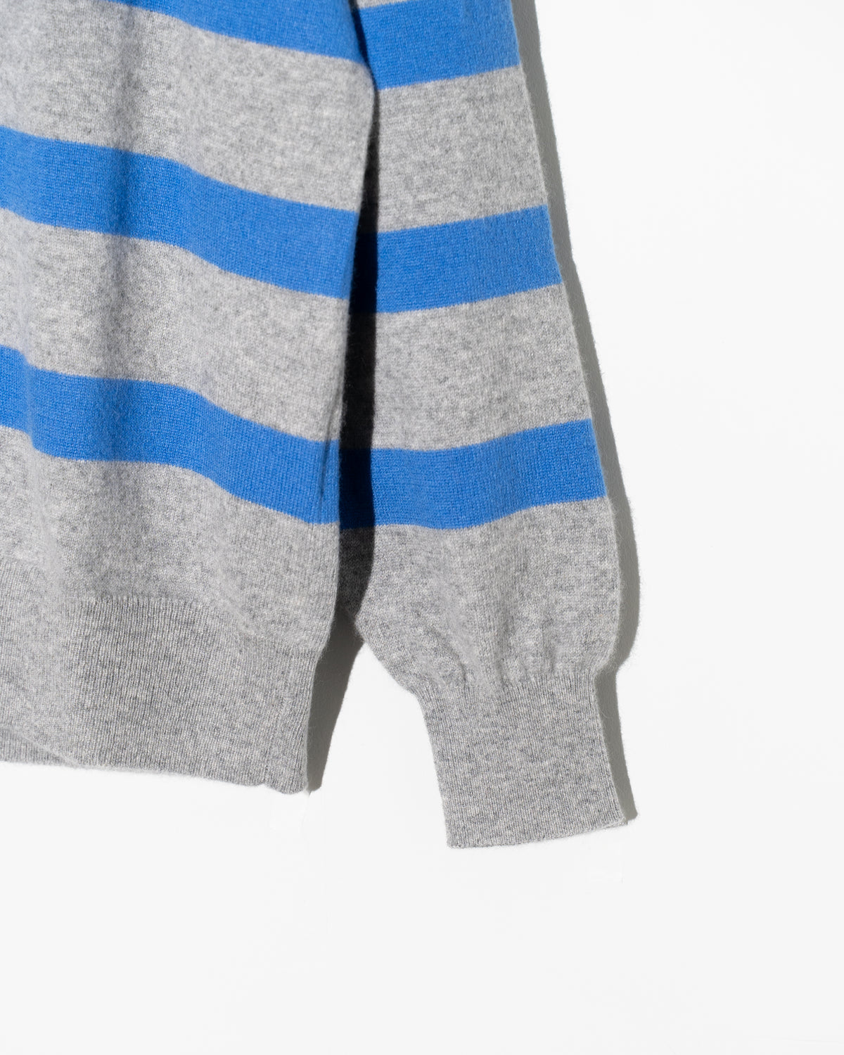 CASHMERE BORDER SKIPPER KNIT - GRAY