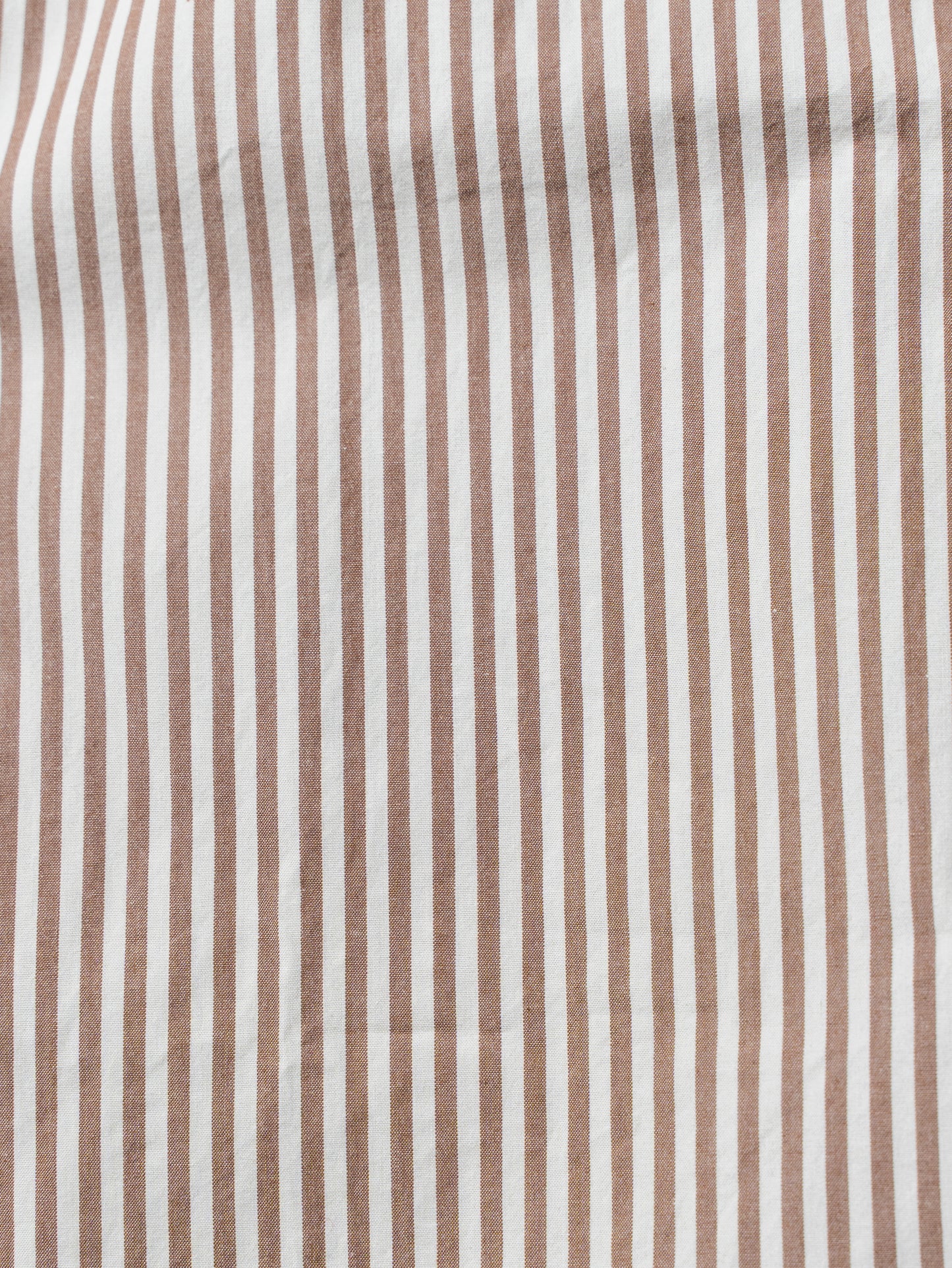 COTTON STRIPE SHIRT - BROWN
