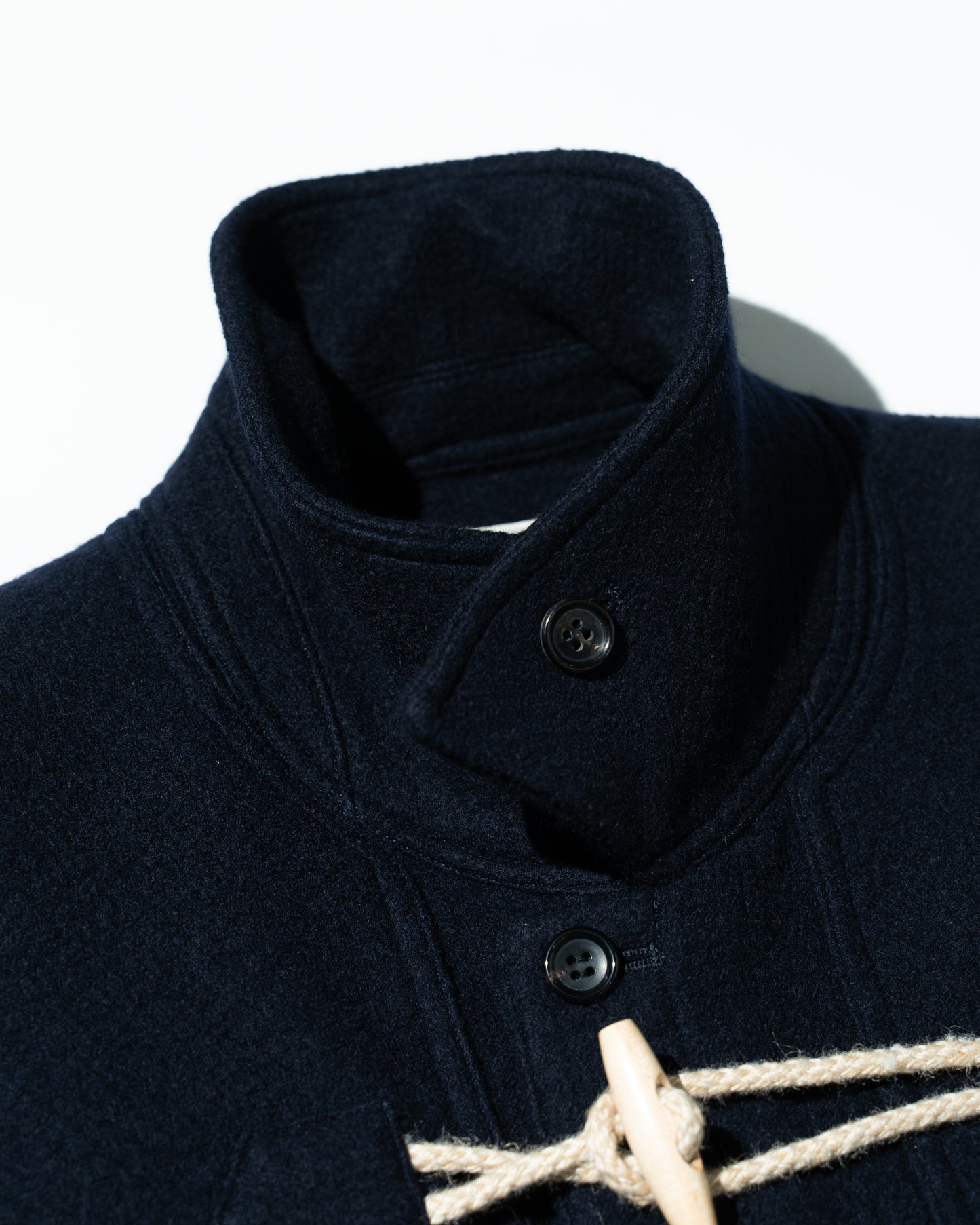 MELTON WOOL DUFFEL COAT - NAVY