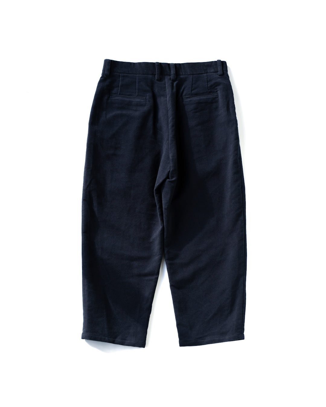 BRITISH MOLESKIN 2 TUCK WIDE PANTS - NAVY