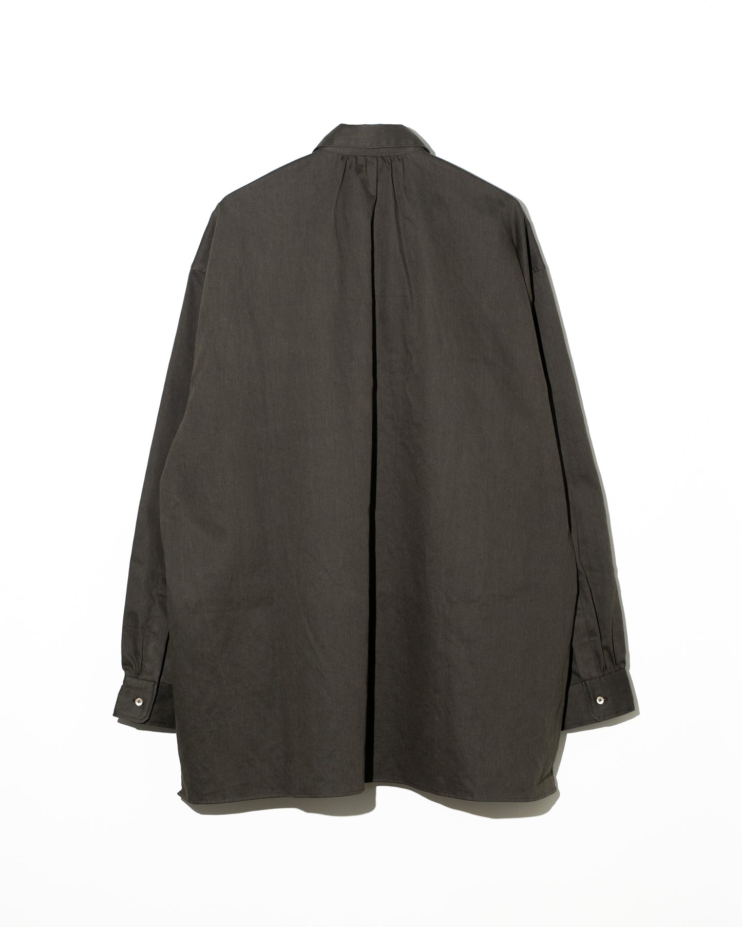 COTTN DYED SATIN OVER SIZE PULL OVER SHIRTS - BLACK