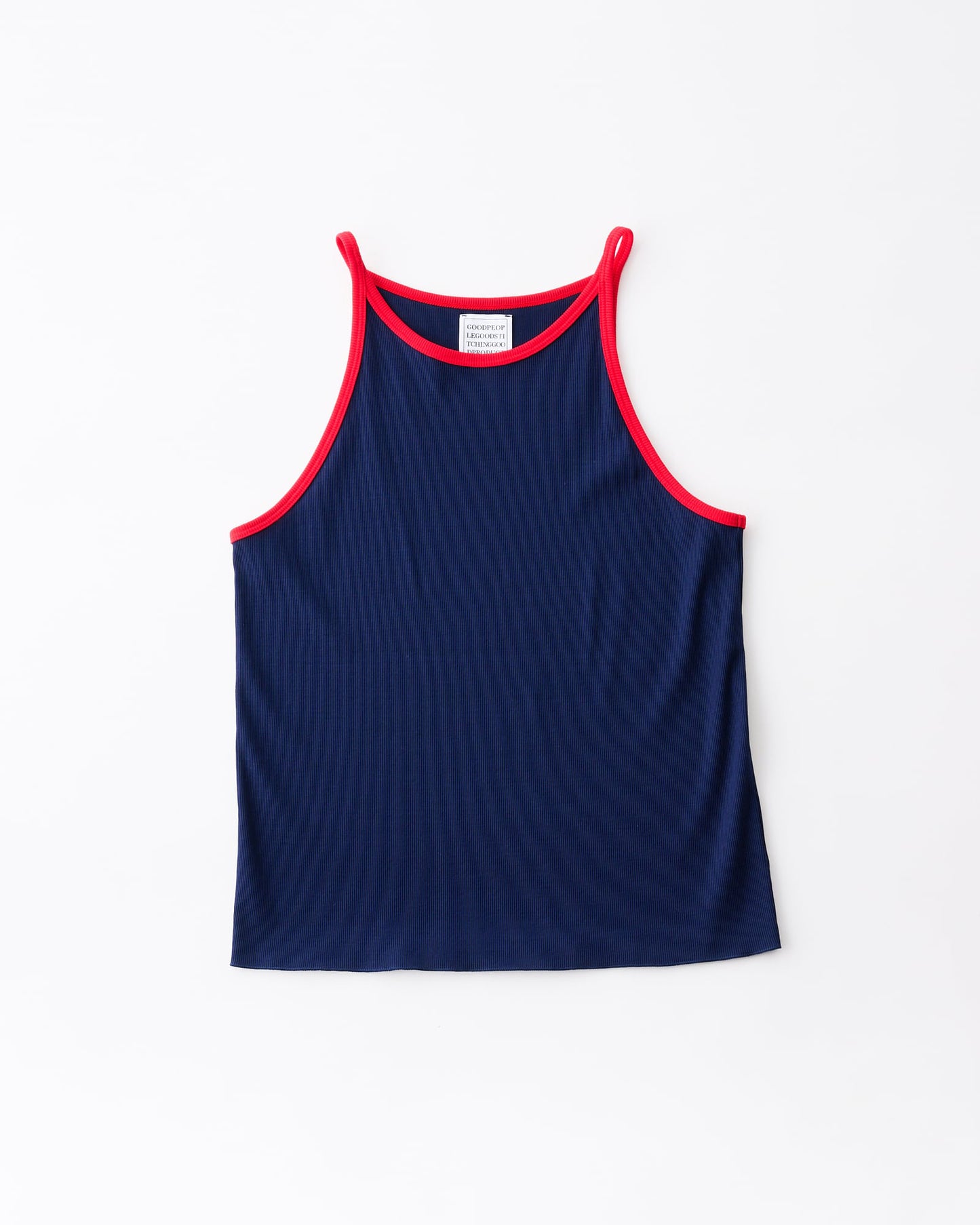 FRESCA ZERO LIGHT RIB TANK TOP - MID NIGHT BLUE×P.RED