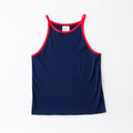 FRESCA ZERO LIGHT RIB TANK TOP - MID NIGHT BLUE×P.RED