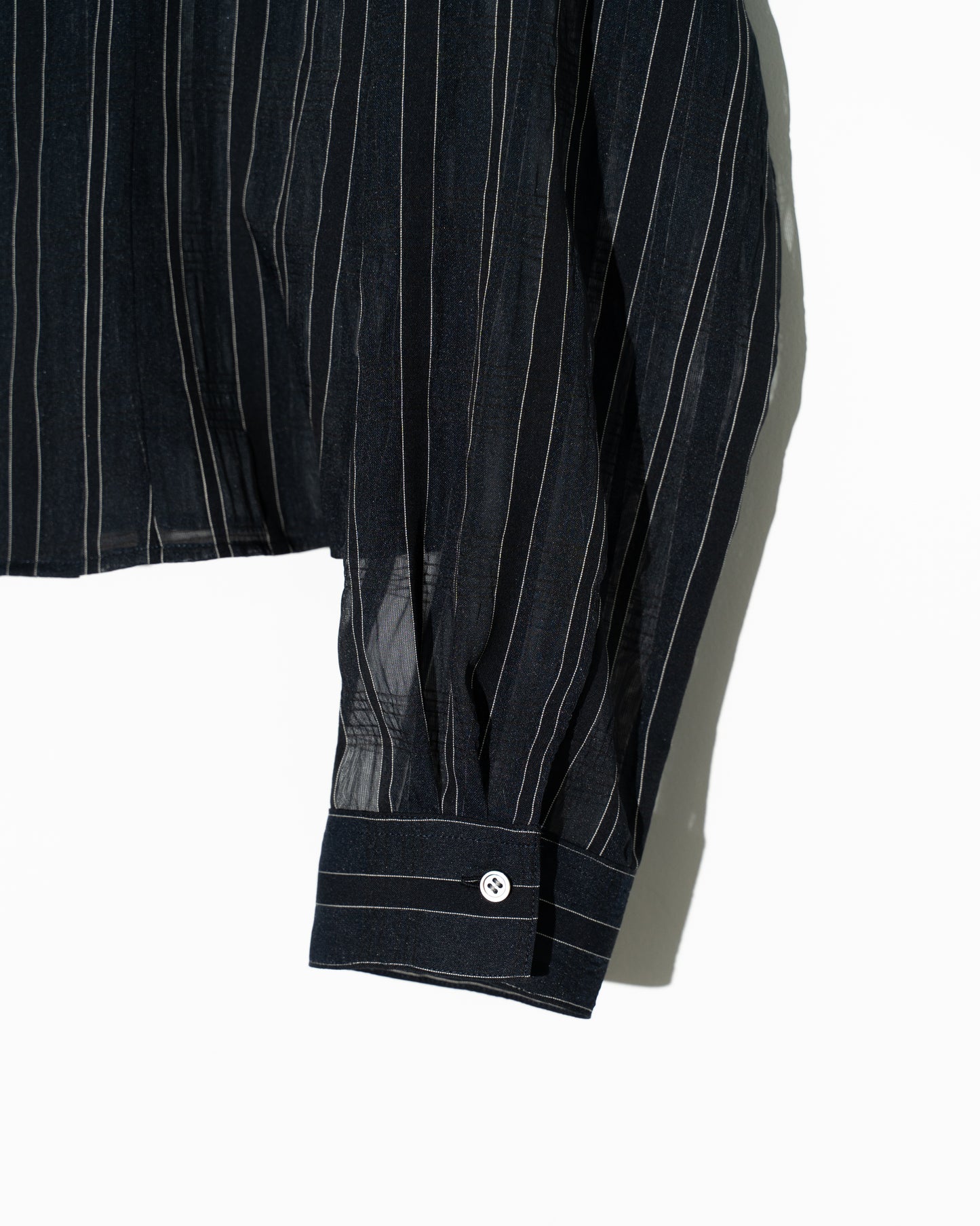 SHEER STRIPE SHIRT - NAVY