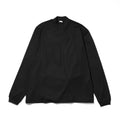 MERINO WOOL MOCK NECK LONG SLEEVE SHIRT - BLACK