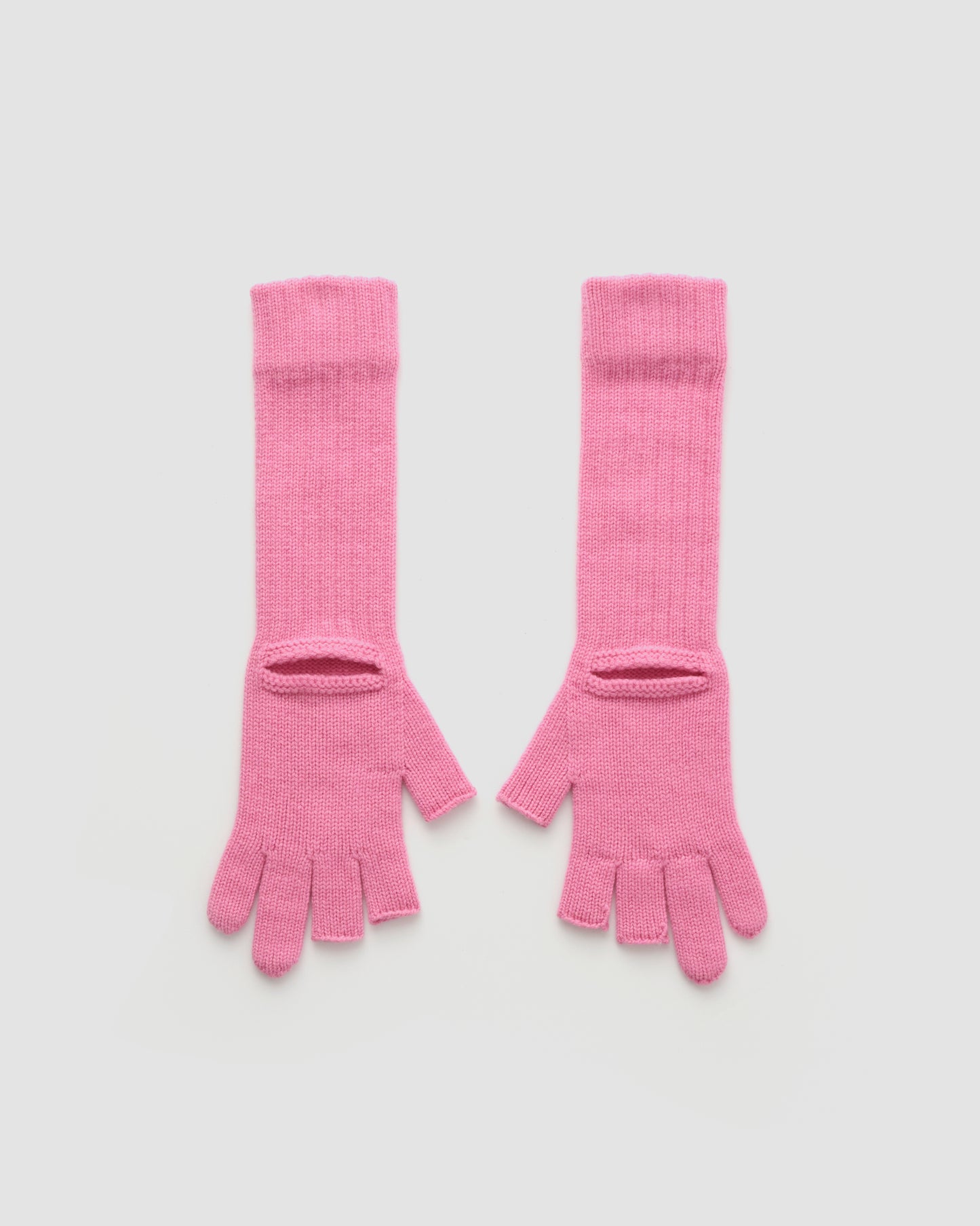 5G THREE FINGERLESS KNIT GLOVES - PINK