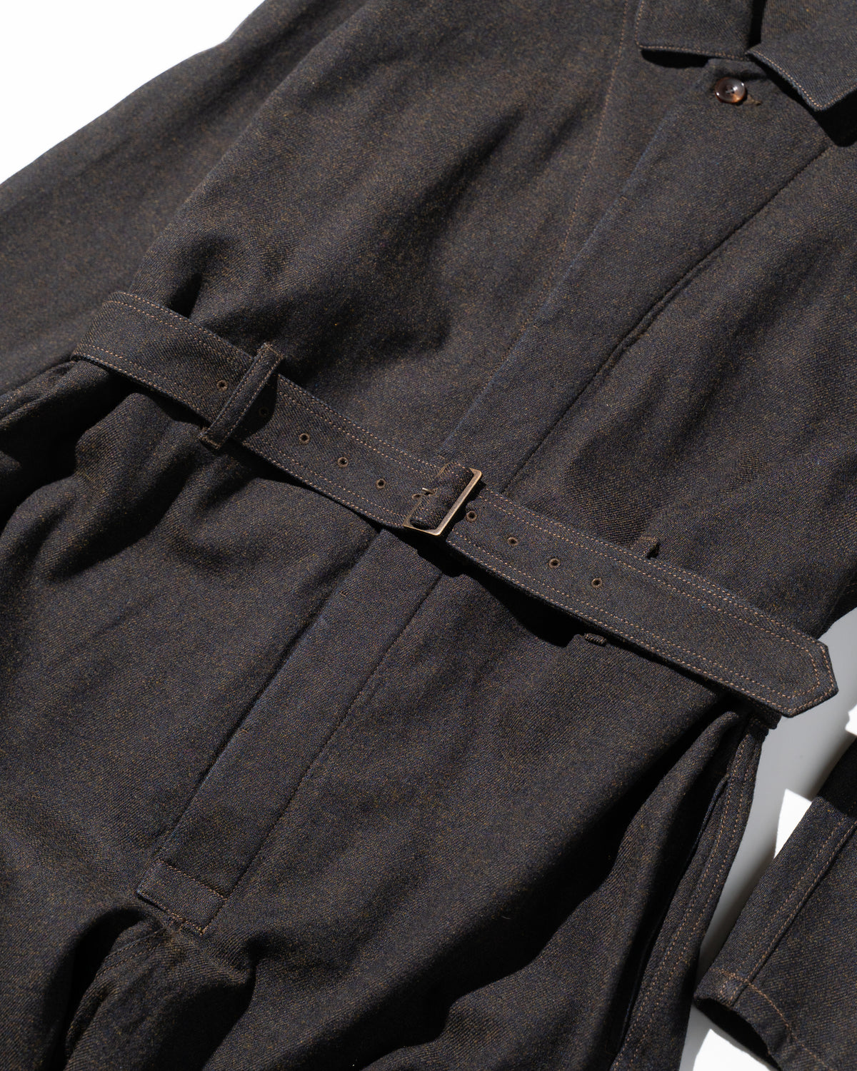 JUMP SUIT C/W DENIM - DARK BROWN