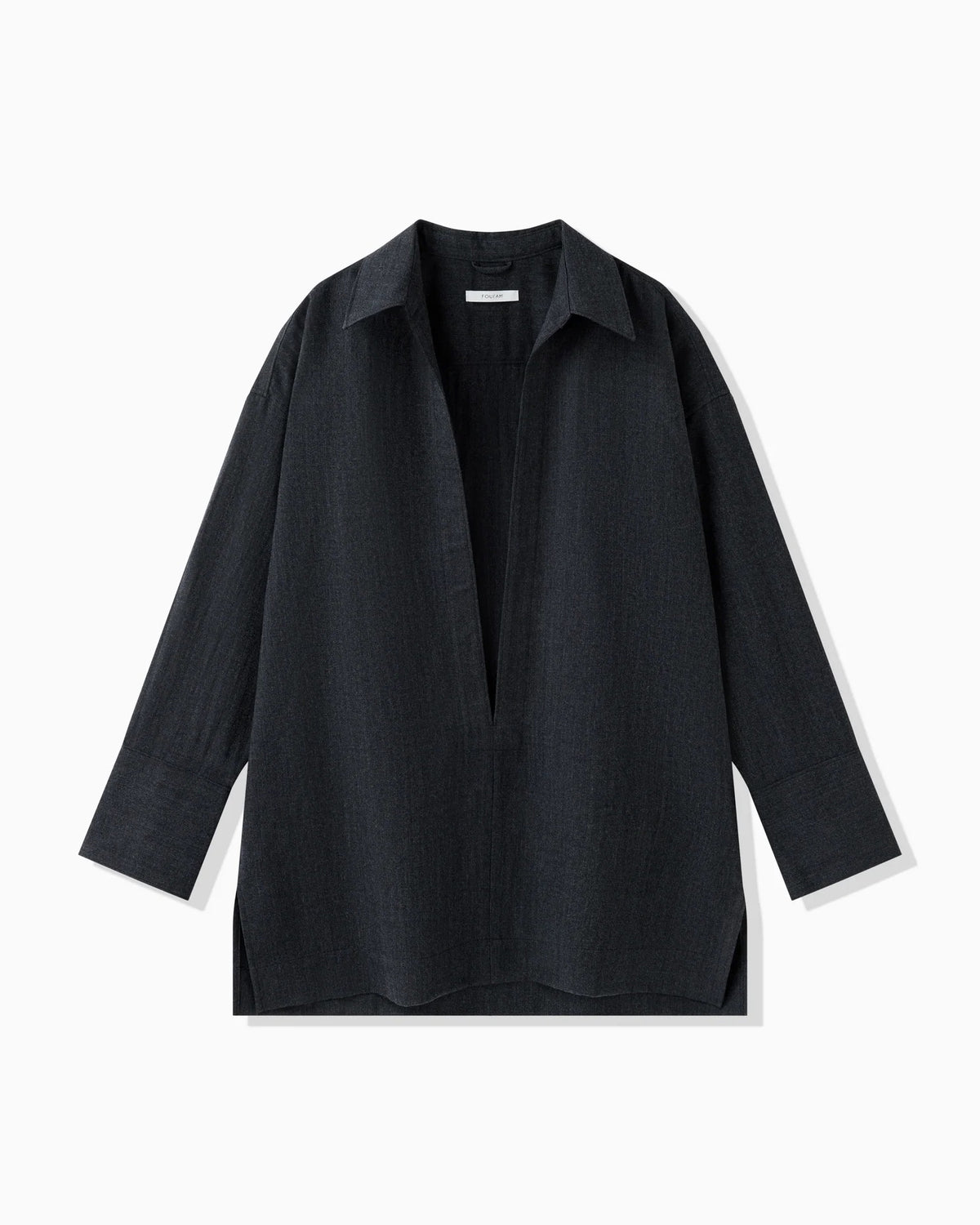 HERRINGBONE VAREUSE SHIRT - DARK GRAY