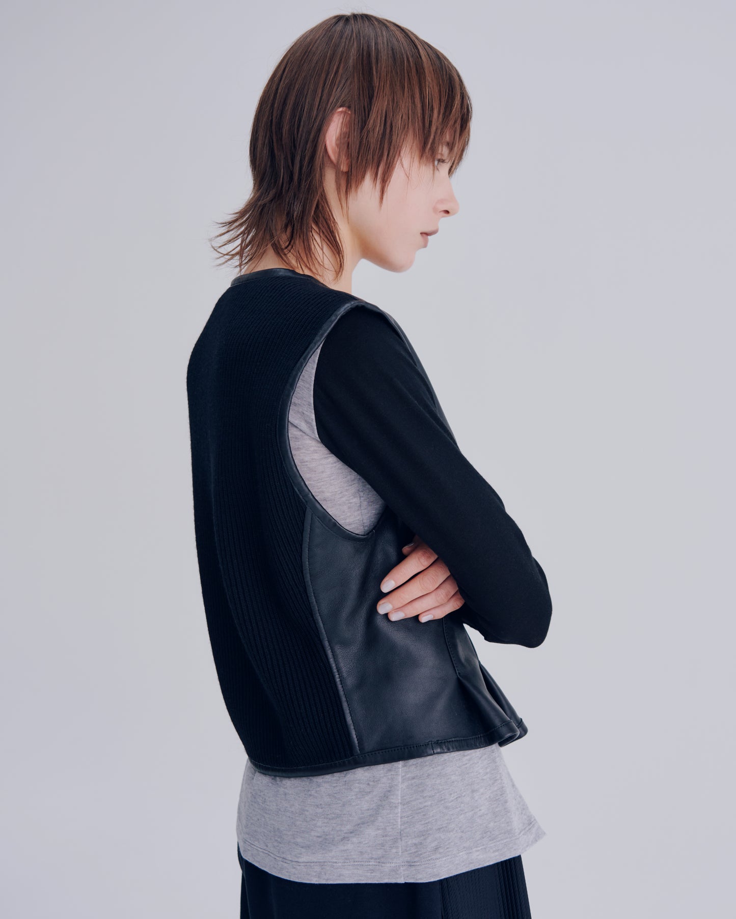 FEEL GOOD LONGSLEEVE - GREY×BLACK