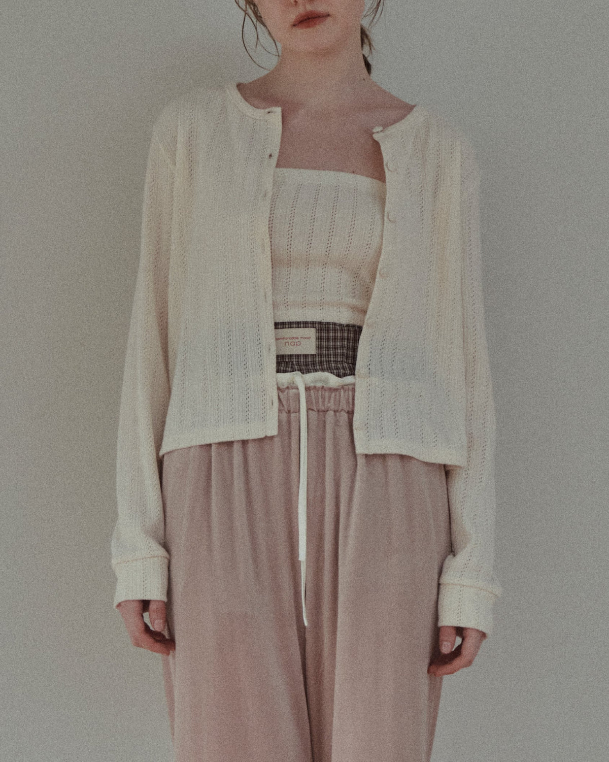 OPENWORK KNIT-SEW COMBI - RED