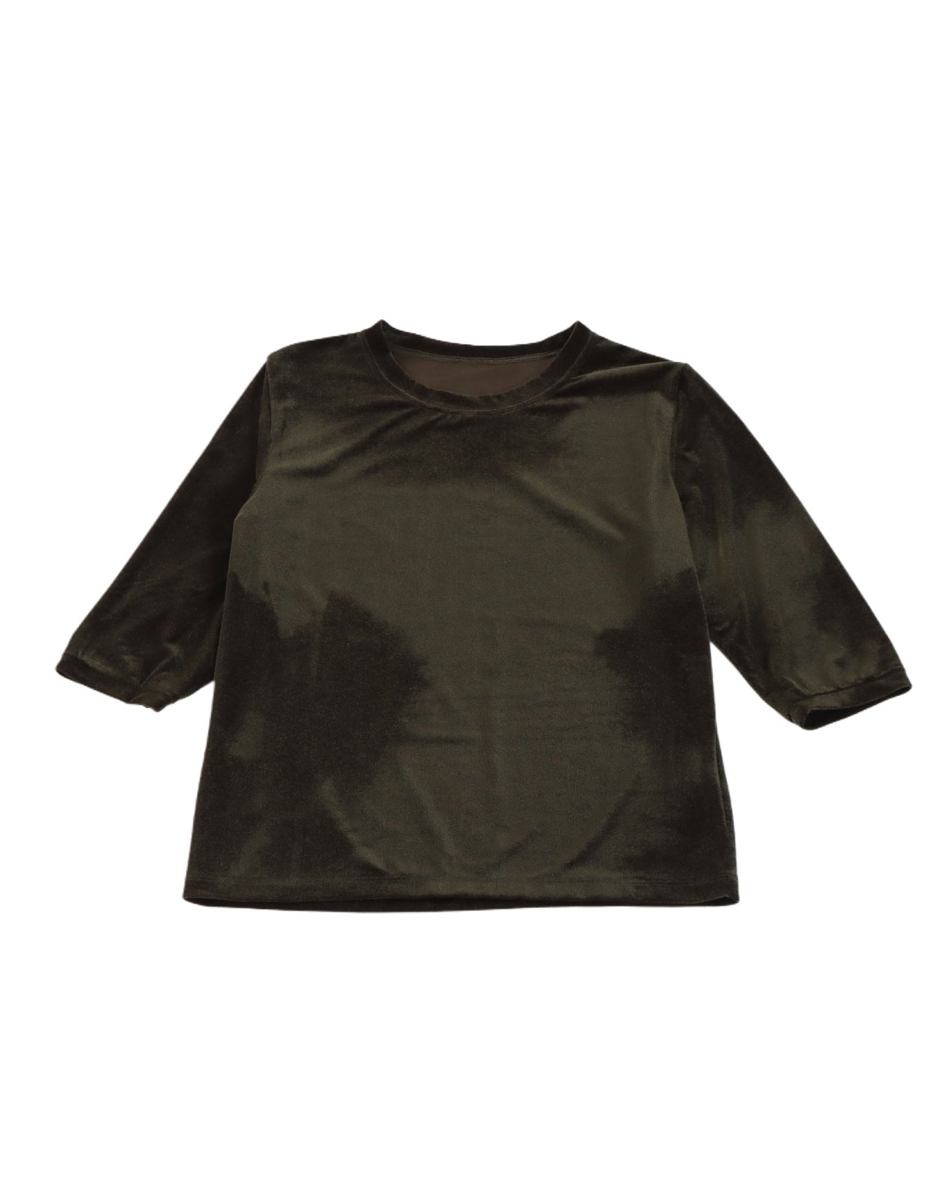 SOFT SHEER VELOUR TOP - KAHKI