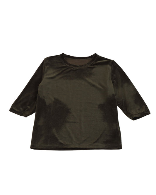 SOFT SHEER VELOUR TOP - KAHKI