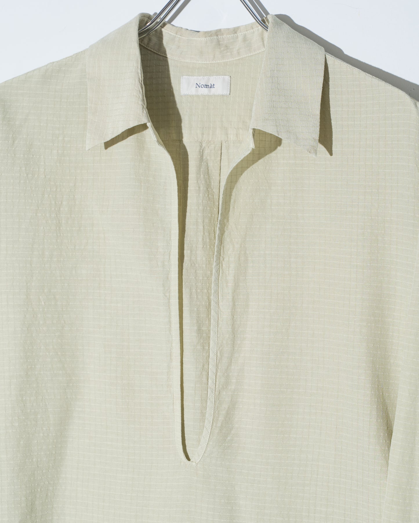 SKIPPER SHIRT/SILK COTTON RIPSTOP - MISTGREEN