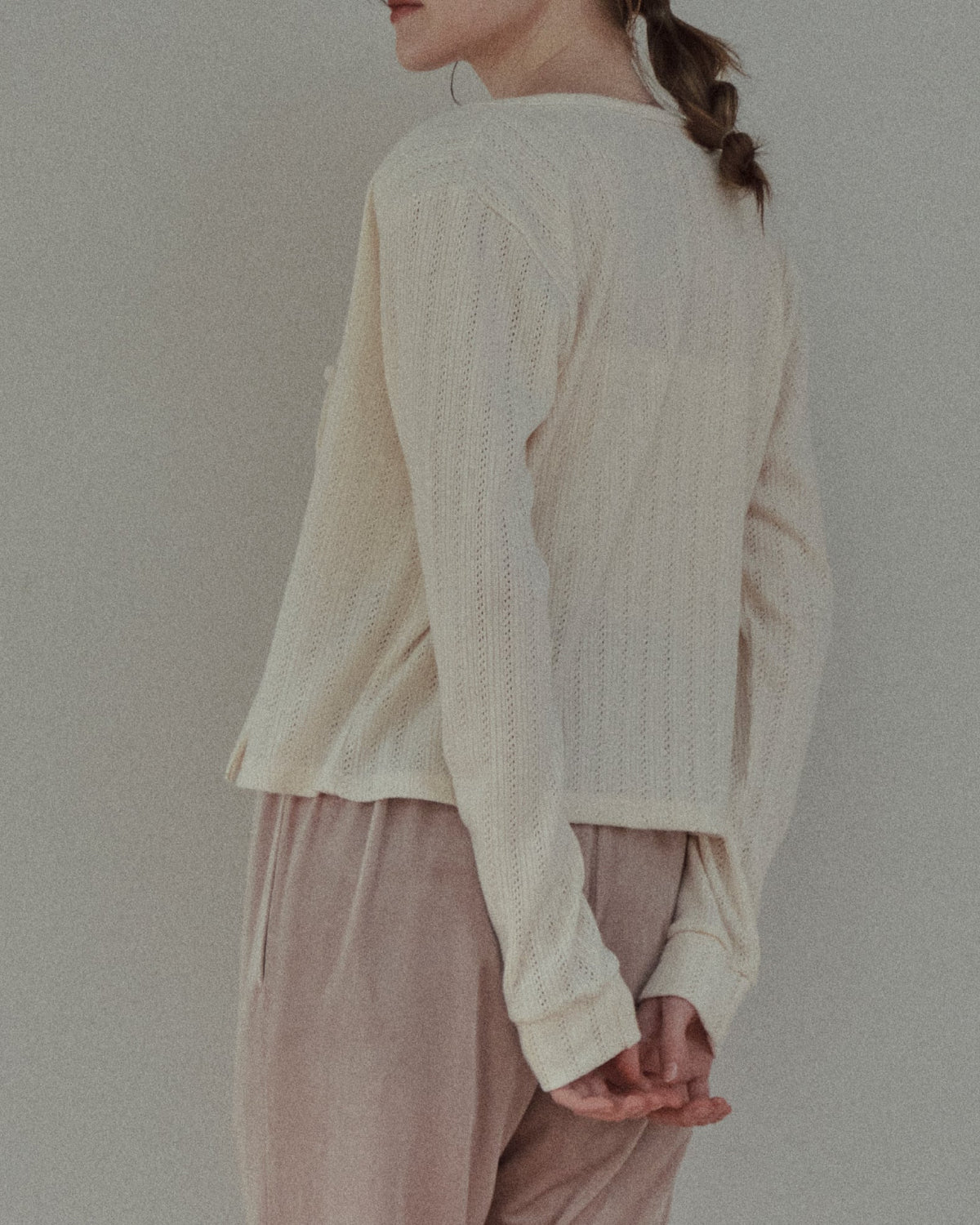 OPENWORK KNIT-SEW COMBI - RED