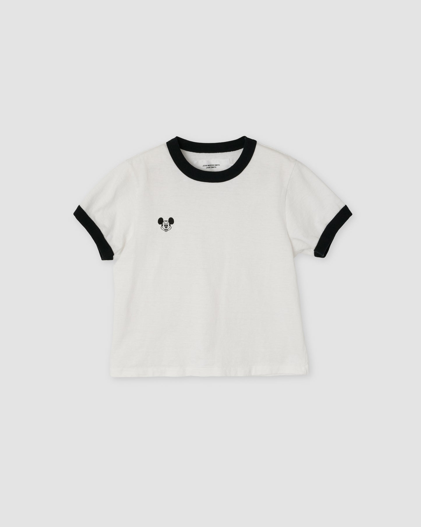 MICKEY FACE RINGER T-SHIRT - WHITE BLACK RINGER