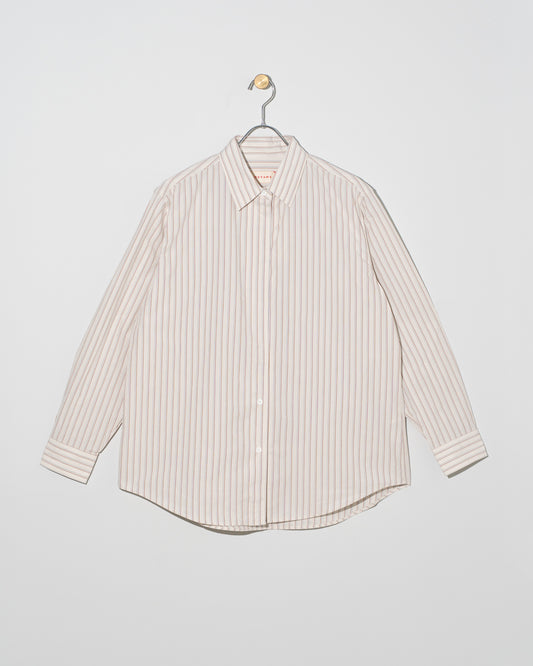 STRIPE BOW-TIE BLOUSE - WHITE