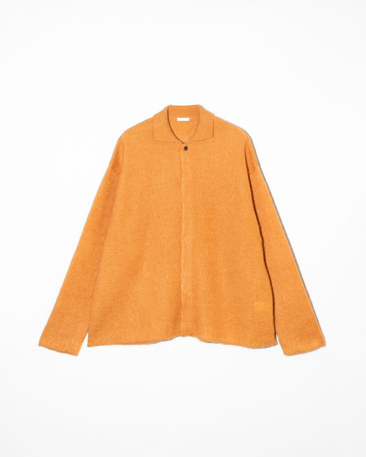 KID MOHAIR KNIT SHIRTS - ORANGE