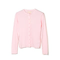 SOFT RIB SIDE STITCH CARDIGAN - LIGHT PINK