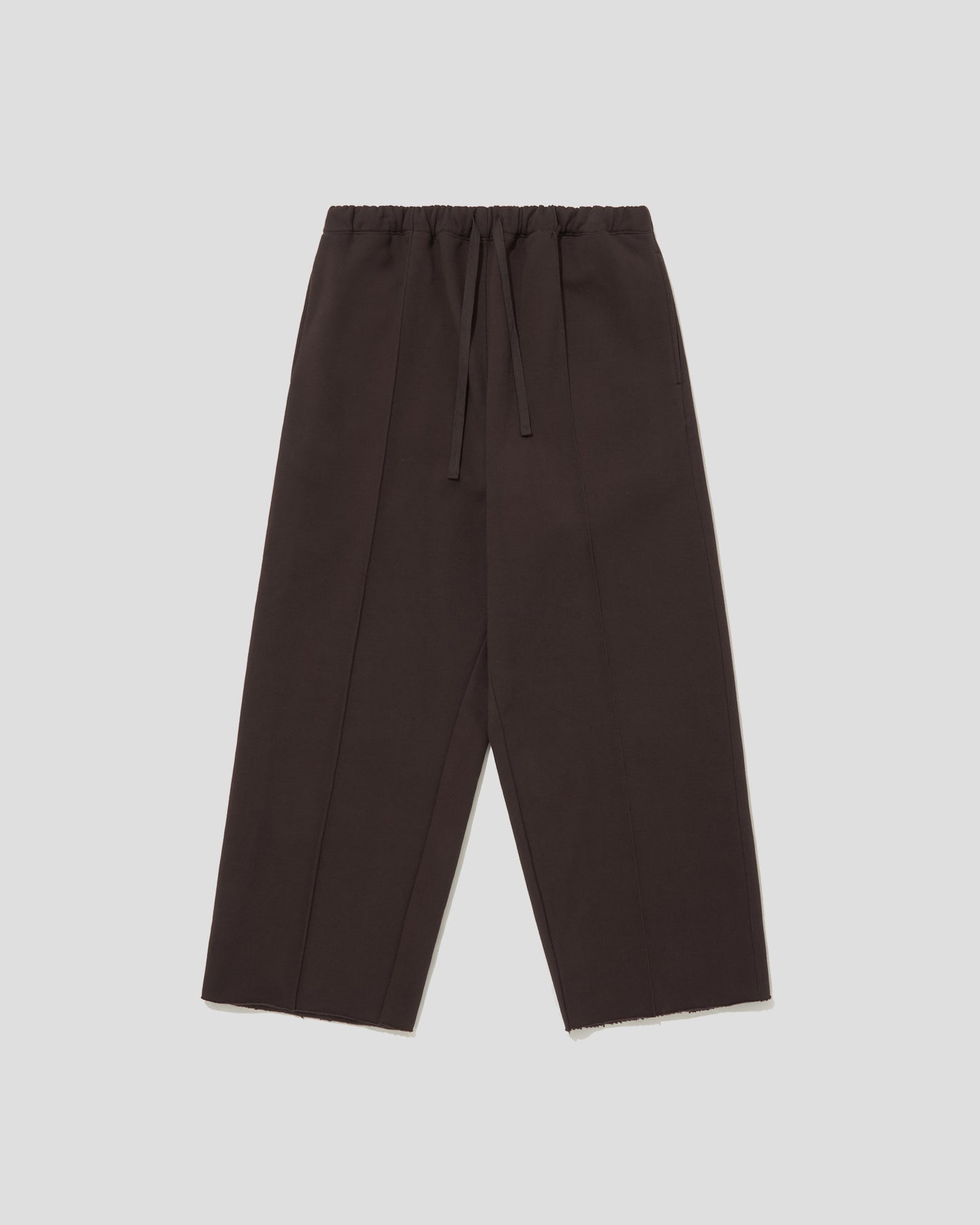 PINTUCK JERSEY WIDE PANTS - HICKORYBROWN
