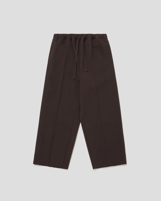 PINTUCK JERSEY WIDE PANTS - HICKORYBROWN