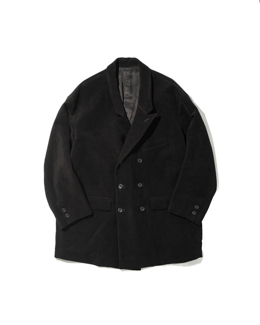 MOLESKIN DOUBLE BREASTED JACKET - BLACK