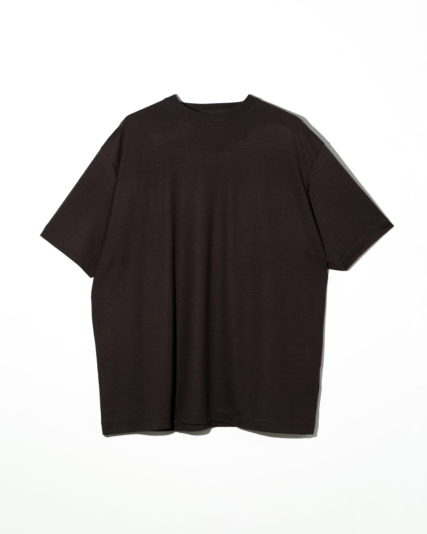 WOOL S/S T-SHIRT - BROWN