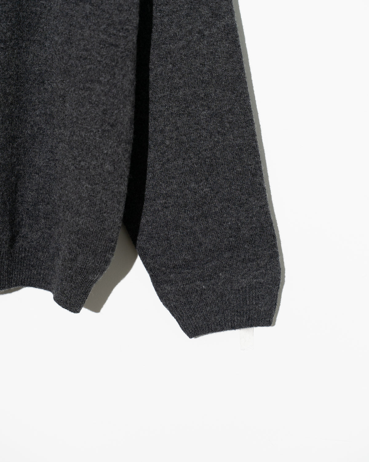 WOOL OPEN COLLAR KNIT SHIRTS - GRAY