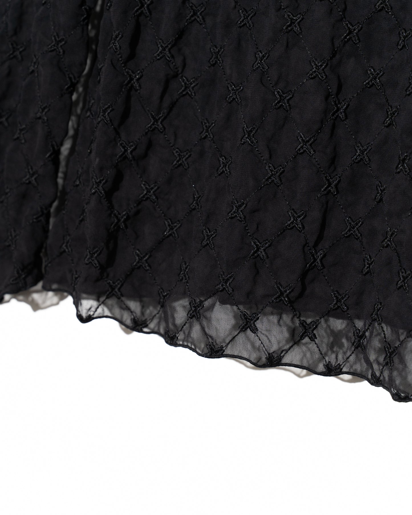LACE SKIPPER BLOUSE - BLACK