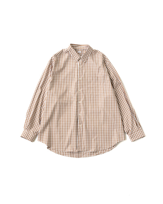 NEW GINGHAM STANDARD SHIRT - BROWN