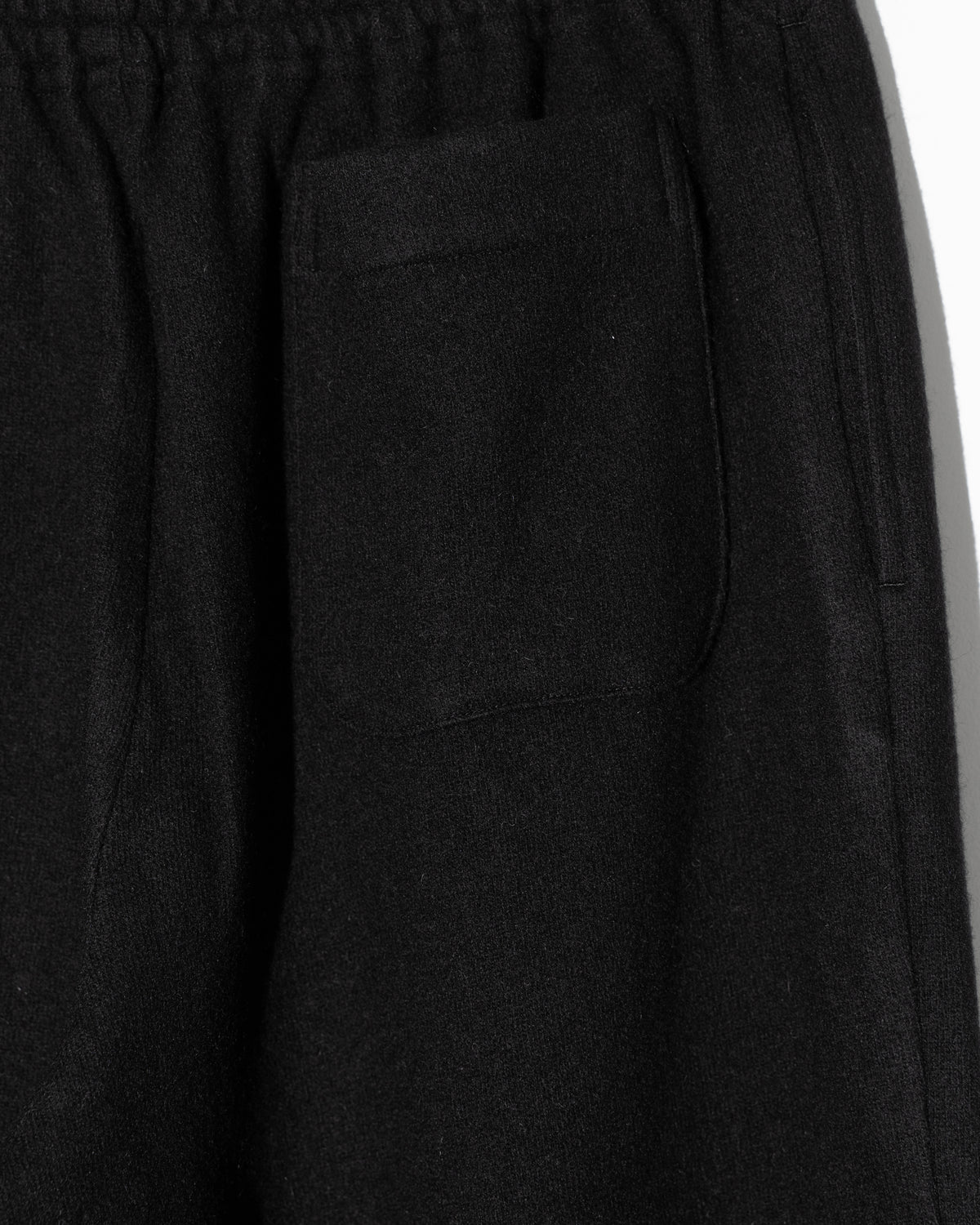 WOOL JERSEY EASY PANTS - BLACK