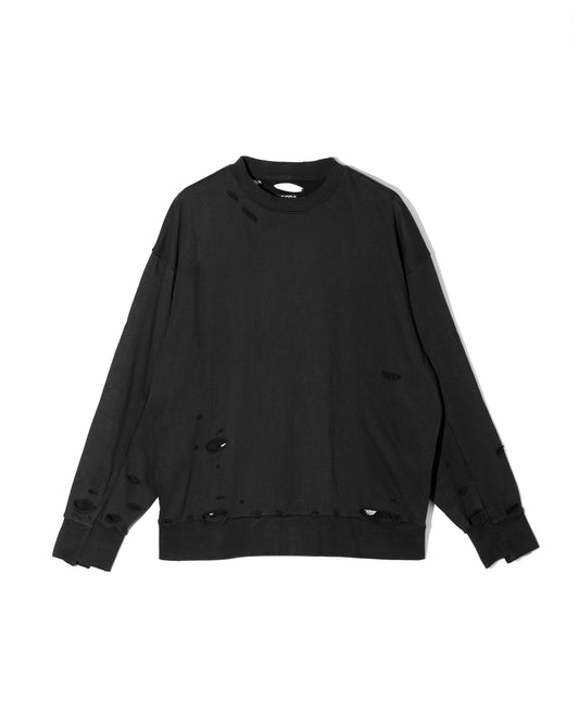 AGING DESTROYED SWEATSHIRT - MELANGE GRAY