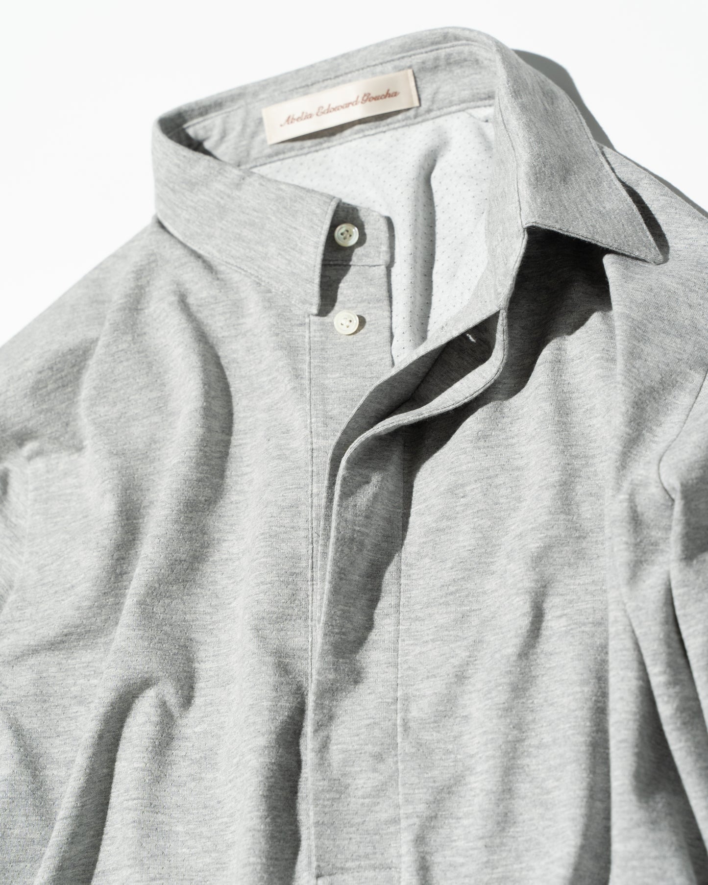LS POLO DOT MESH - GRAY