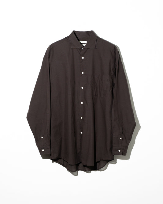 COTTON SILK CHECK SHIRT - BROWN