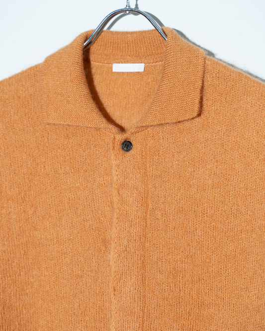 KID MOHAIR KNIT SHIRTS - ORANGE