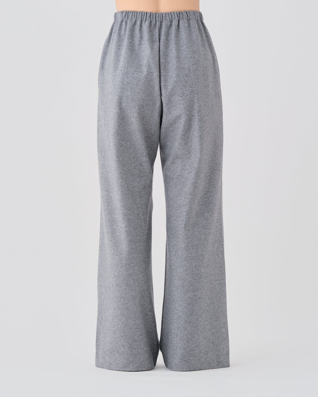 SUPER 160'S WOOL FLANNEL JERSEY DRAWSTRING EASY PANTS - TOP GRAY