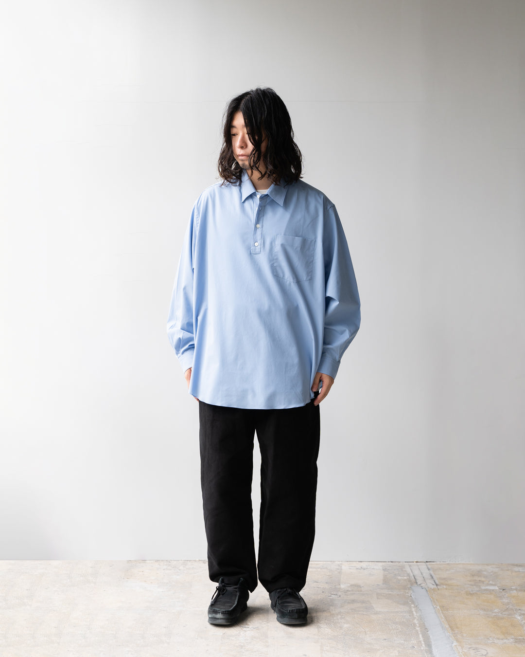 PULL OVER POLO SHIRT - LIGHT BLUE